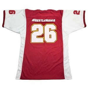 WWE WrestleMania XXVI 26 Football Jersey Mens M Red White 2010 Wrestling